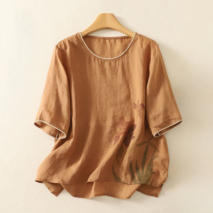 Buddha Stones 夏らしい花柄プリントのレディース半袖Tシャツ - ペルー - US8-10，UK/AU12-14，EU40-42 (2XL) - image 5
