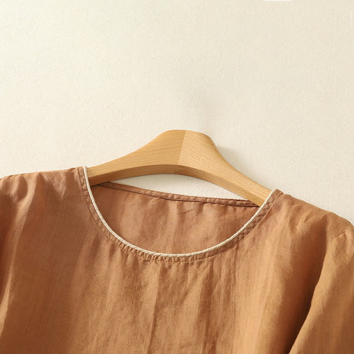 Buddha Stones 夏らしい花柄プリントのレディース半袖Tシャツ - image 6
