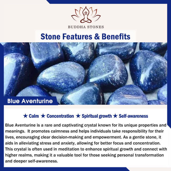 Buddha Stones 天然ブルーアベンチュリンとホワイトジェイドビーズの癒しネックレス - image 5