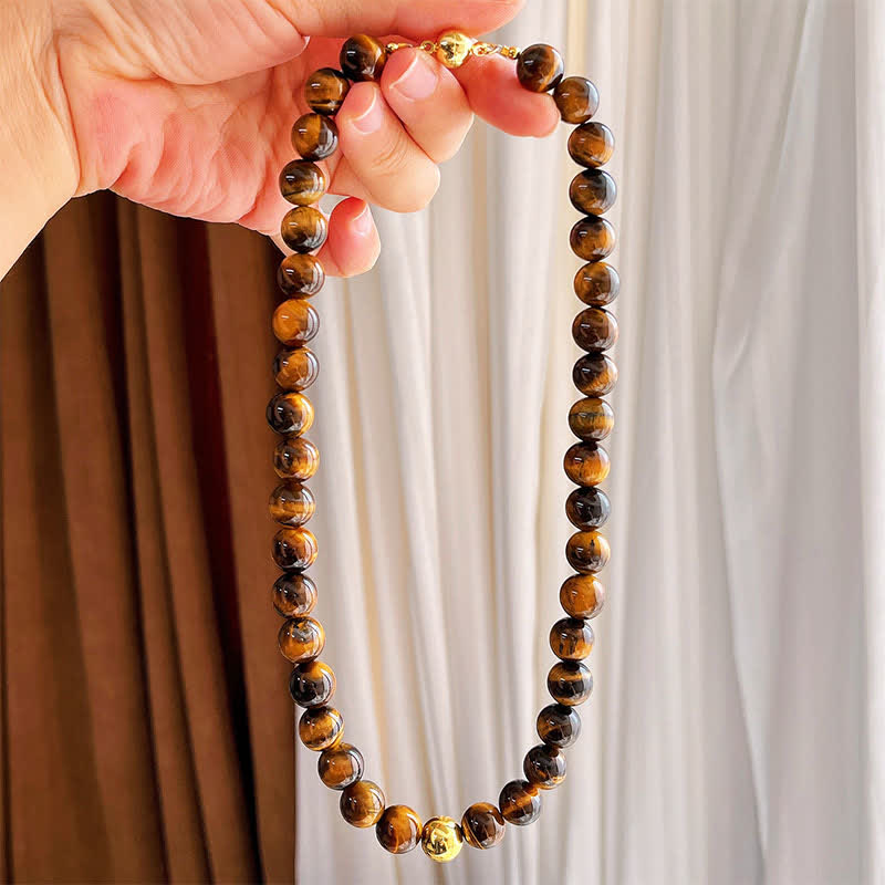 Buddha Stones 天然タイガーアイ銅ビーズ勇気ネックレス - image 6