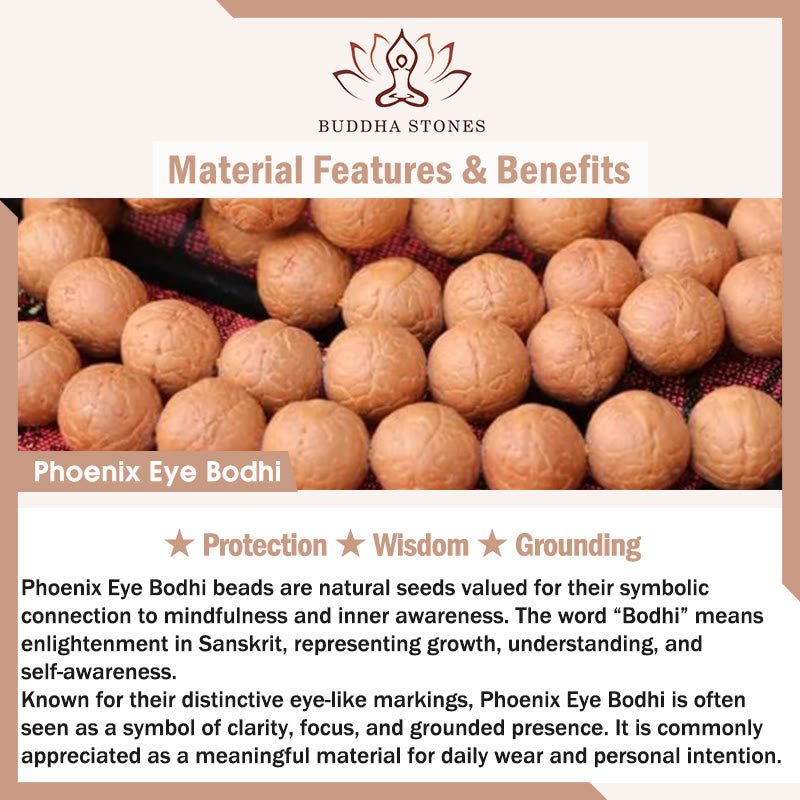 Buddha Stones 鳳凰の目 菩提智慧 手彫り エスニック リストマーラー数珠 - image 4