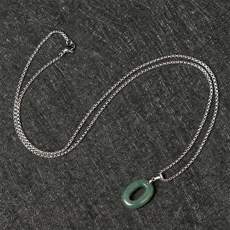 Buddha Stones 天然の0～9のエンジェルナンバージェイドチタン鋼チェーン豊かさネックレスペンダント - image 44