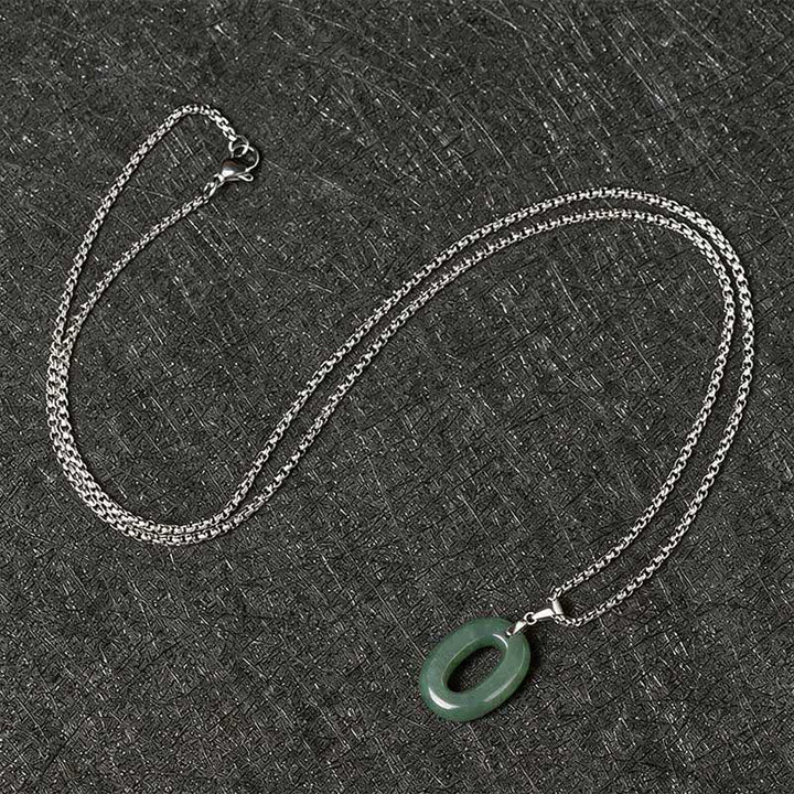 Buddha Stones 天然の0～9のエンジェルナンバージェイドチタン鋼チェーン豊かさネックレスペンダント - image 44