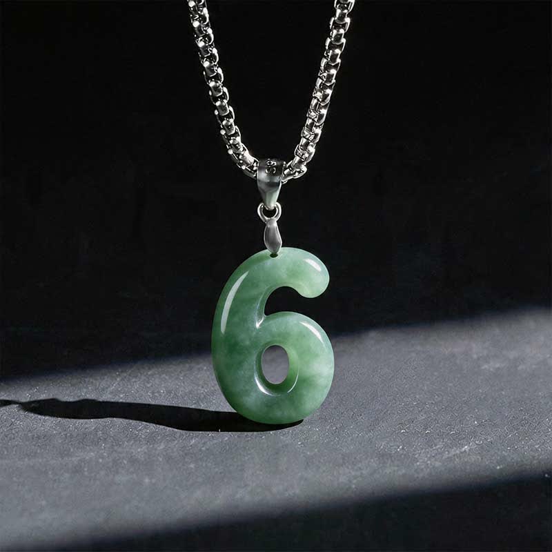 Buddha Stones 天然の0～9のエンジェルナンバージェイドチタン鋼チェーン豊かさネックレスペンダント - 6 - image 26