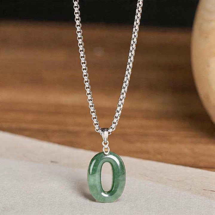 Buddha Stones 天然の0～9のエンジェルナンバージェイドチタン鋼チェーン豊かさネックレスペンダント - image 43