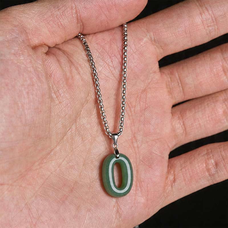 Buddha Stones 天然の0～9のエンジェルナンバージェイドチタン鋼チェーン豊かさネックレスペンダント - image 45