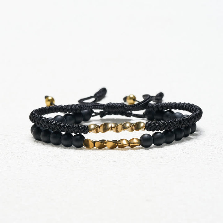 Buddha Stones 天然フロストストーンビーズ銅糸キュアブレスレット2個セット - image 11