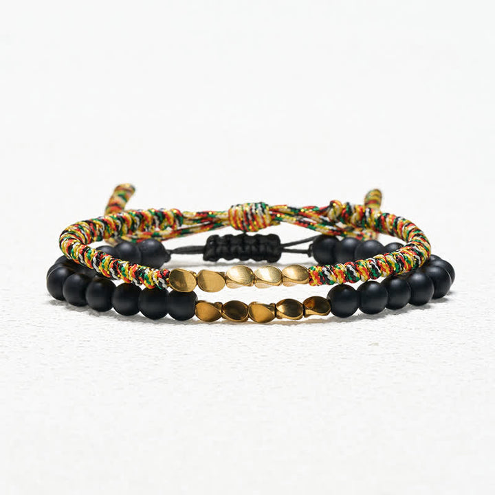 Buddha Stones 天然フロストストーンビーズ銅糸キュアブレスレット2個セット - image 3