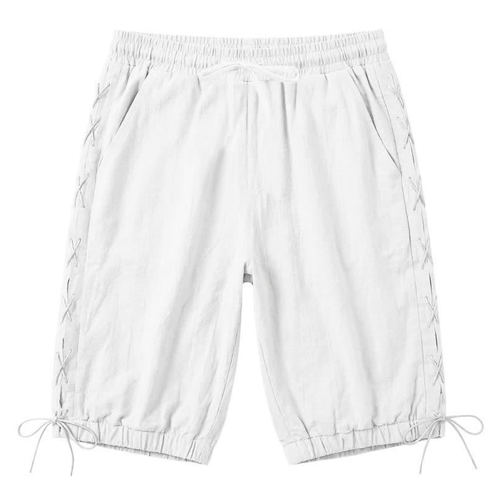 Buddha Stonesサマーカジュアル ドローストリング サイドスリット 無地 バミューダショーツ メンズ ストレートレッグパンツ ポケット付き - 白 - US/UK/AU44、 EU54 (3XL) - image 50