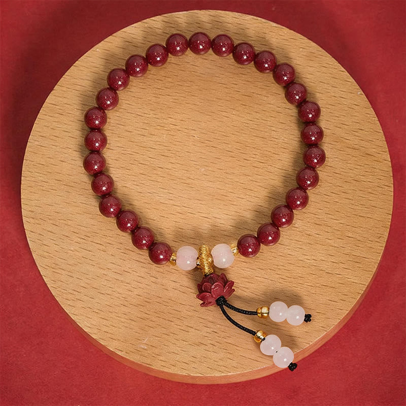 Buddha Stones 辰砂蓮悟りブレスレット - 6mm辰砂（手首周り：14～15cm） - image 0