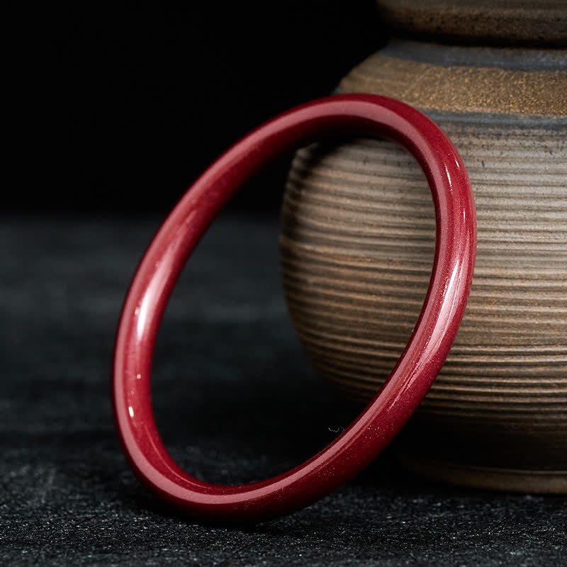 Buddha Stones 辰砂無地般若心経ブレスレットバングル - 無地 - 62～64mm - image 0