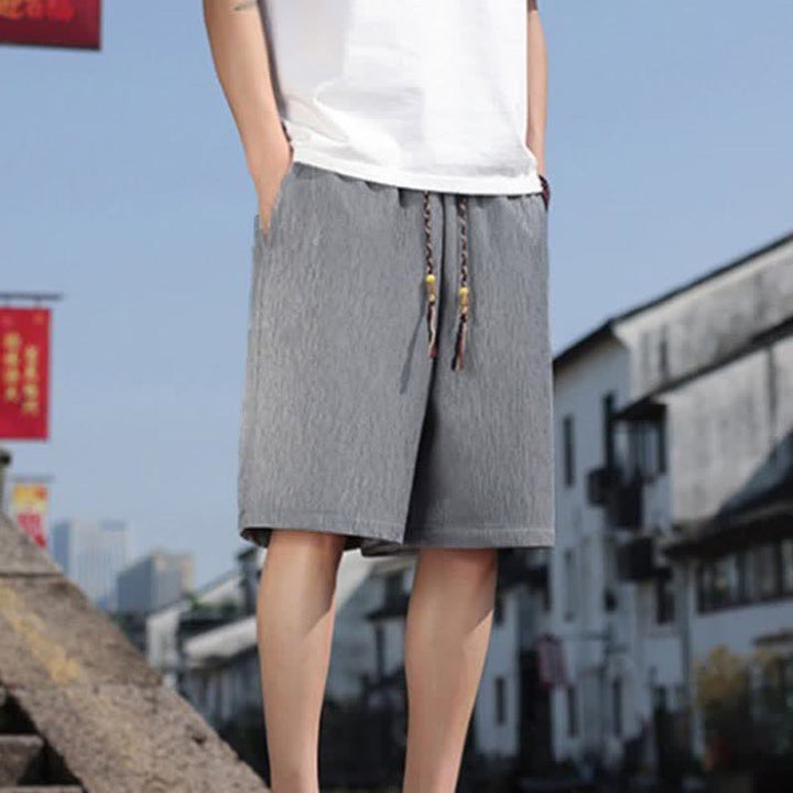 Buddha Stonesサマーカジュアル ドローストリング 無地 バミューダショーツ メンズ ポケット付き - 銀 - US/UK/AU46、 EU56 (5XL) - image 18