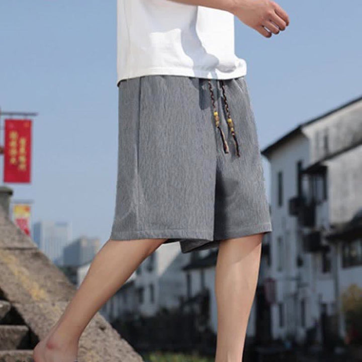 Buddha Stonesサマーカジュアル ドローストリング 無地 バミューダショーツ メンズ ポケット付き - image 19