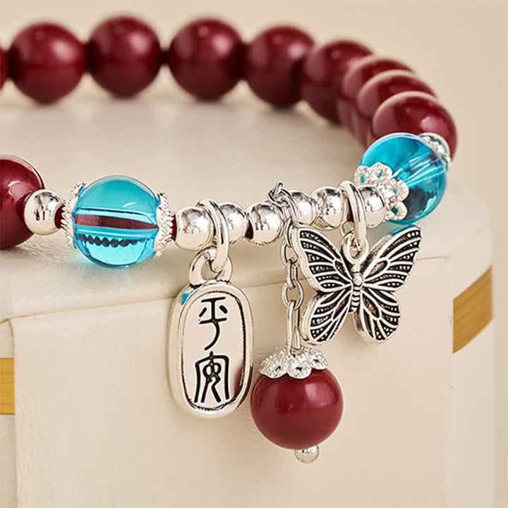 Buddha Stones 辰砂銅製蝶のラブブレスレット - image 4