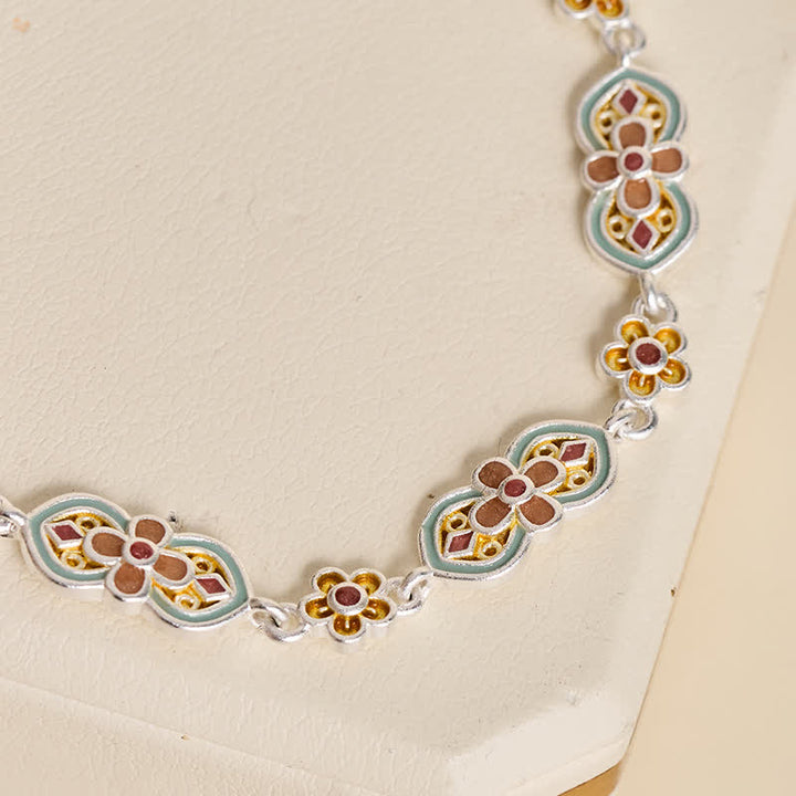 Buddha Stones 銅製エナメル花柄ヒーリングブレスレット - image 4