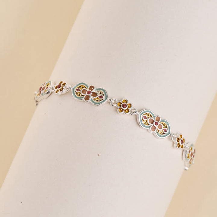 Buddha Stones 銅製エナメル花柄ヒーリングブレスレット - image 2