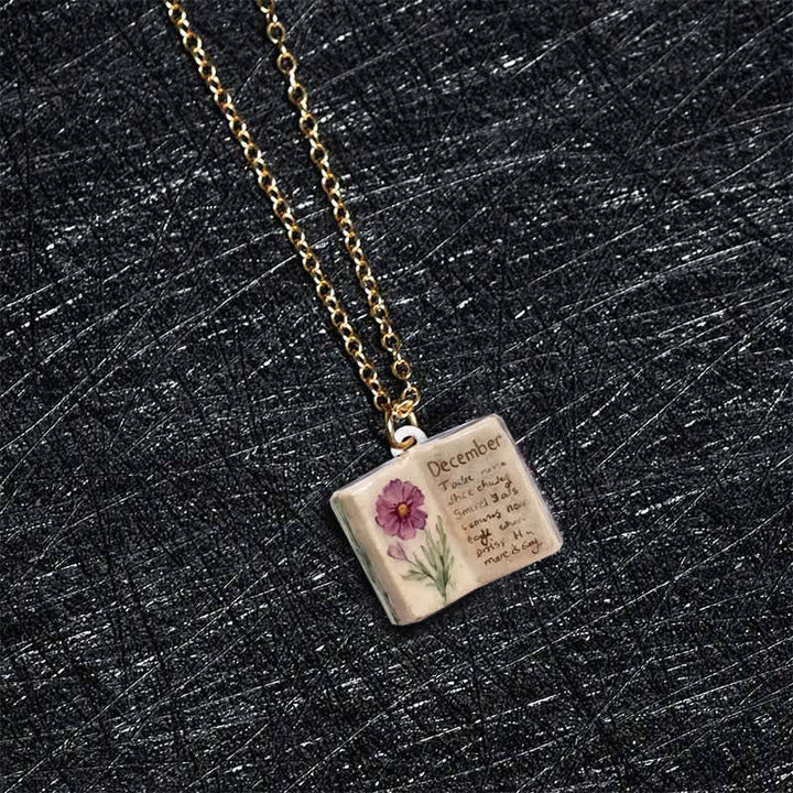 Buddha Stones 銅製誕生花強化ブックデザインバランスペンダントネックレス - image 46