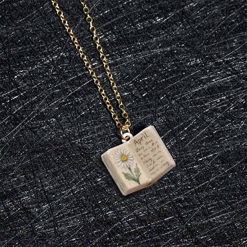 Buddha Stones 銅製誕生花強化ブックデザインバランスペンダントネックレス - image 18
