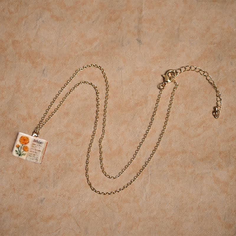 Buddha Stones 銅製誕生花強化ブックデザインバランスペンダントネックレス - image 40
