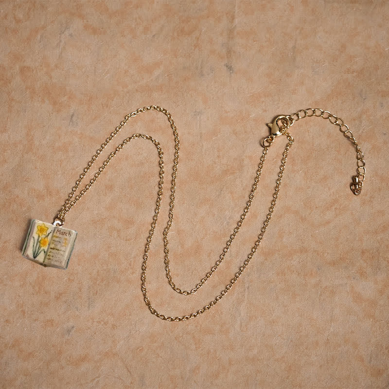 Buddha Stones 銅製誕生花強化ブックデザインバランスペンダントネックレス - image 16