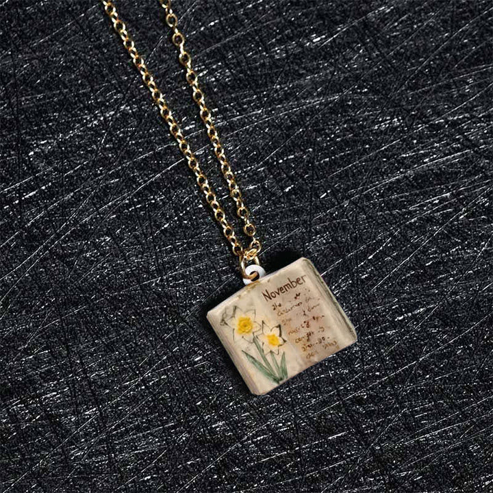 Buddha Stones 銅製誕生花強化ブックデザインバランスペンダントネックレス - image 42