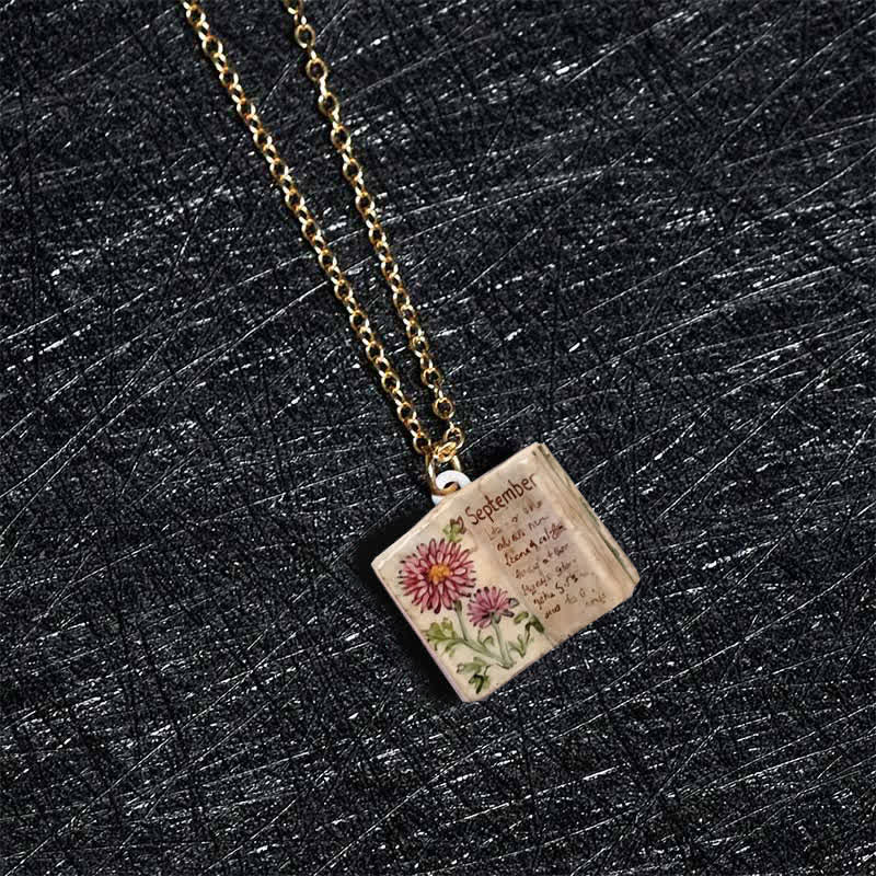 Buddha Stones 銅製誕生花強化ブックデザインバランスペンダントネックレス - image 34