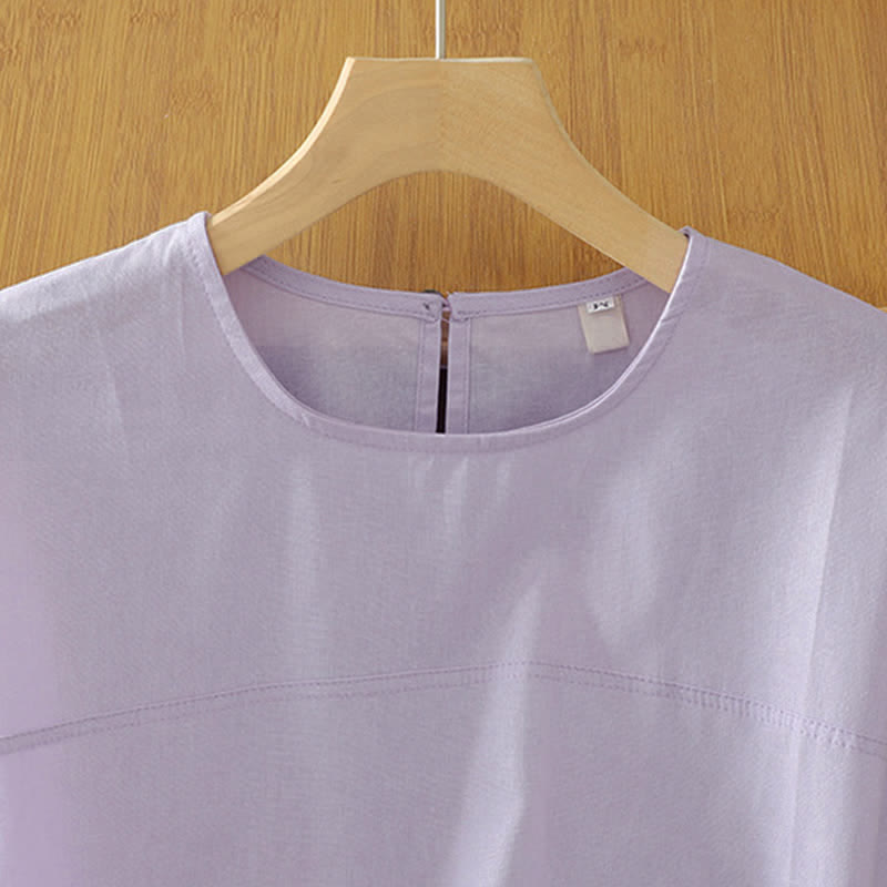 Buddha Stones 夏物カジュアル無地クルーネックキャップスリーブTシャツタンクトップ - image 13