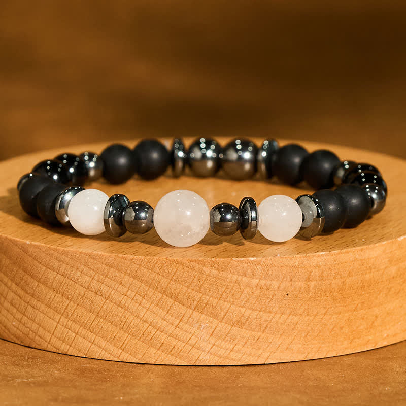 Buddha Stones ヘマタイトブラックビーズサポートブレスレット - image 2