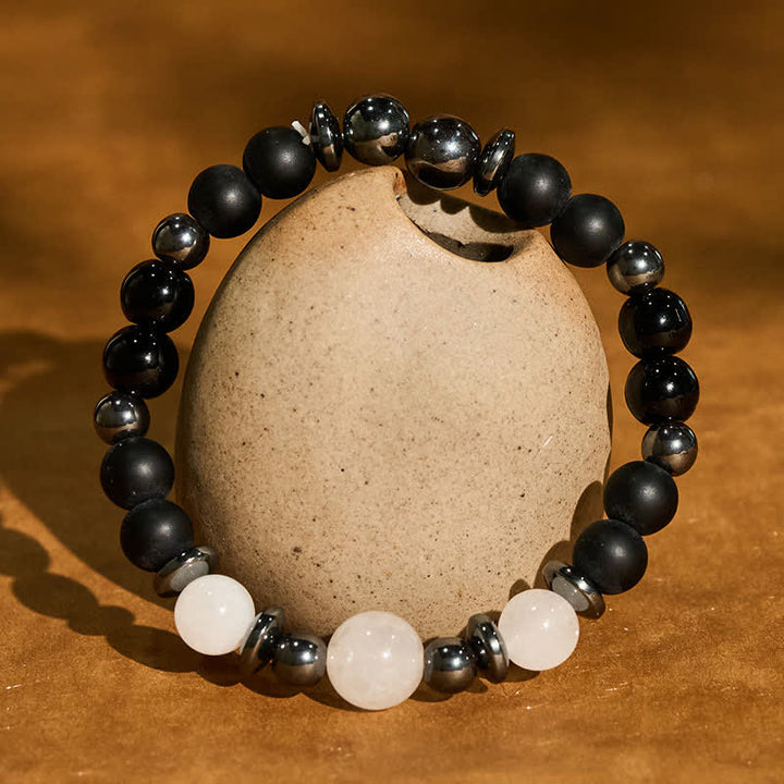 Buddha Stones ヘマタイトブラックビーズサポートブレスレット - image 3