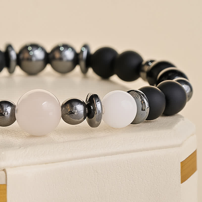 Buddha Stones ヘマタイトブラックビーズサポートブレスレット - image 5