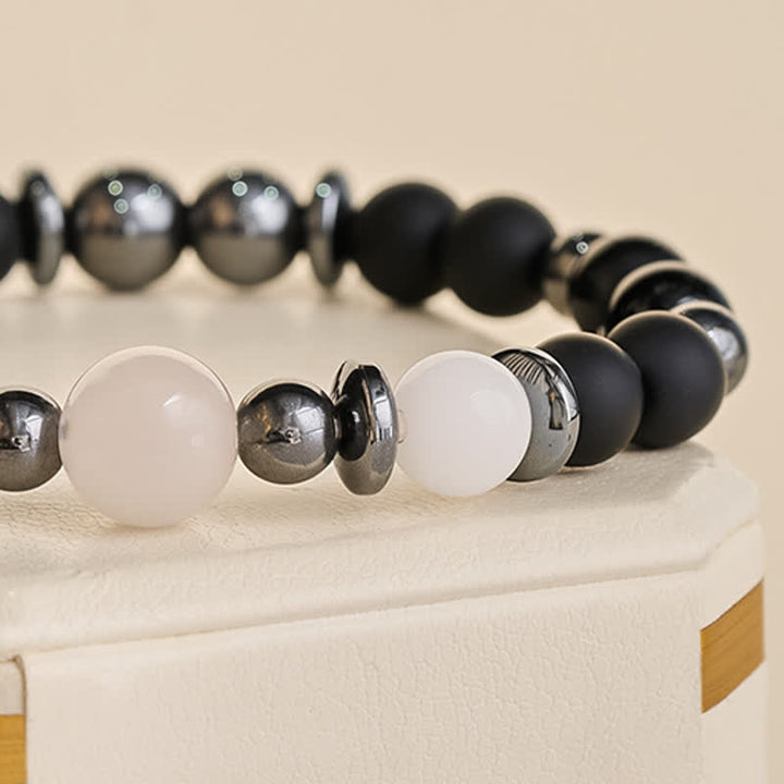 Buddha Stones ヘマタイトブラックビーズサポートブレスレット - image 5