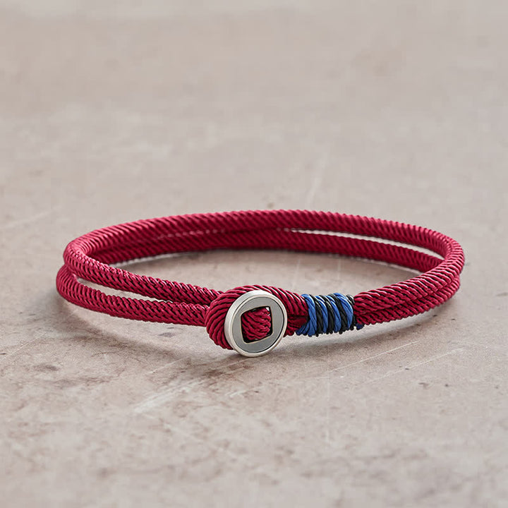 Buddha Stones 925スターリングシルバー製ダブルラップボタン守護ブレスレット - image 1