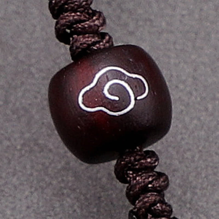 Buddha Stones レッドサンダルウッド製インフィニットノットエタニティロープペンダントネックレス - image 12