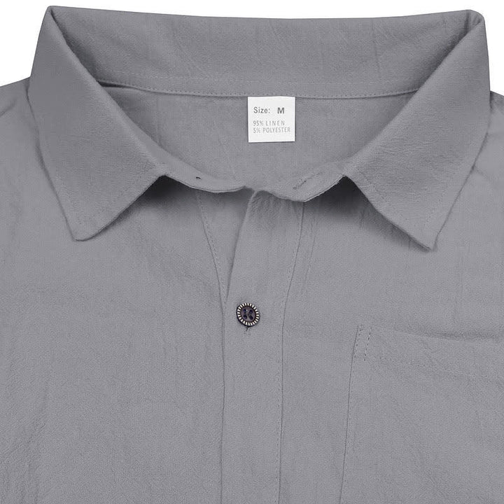 Buddha Stones 夏物カジュアルミニマリストボタンアップ無地メンズノースリーブシャツ - グレー - US/UK/AU44、 EU54 (3XL) - image 25
