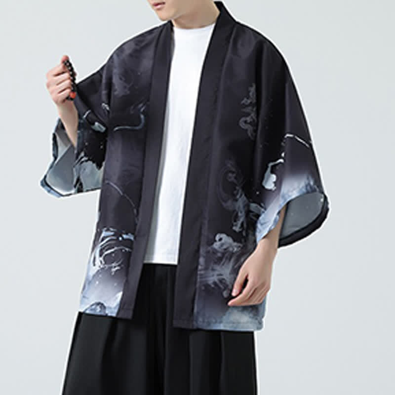 Buddha Stones 夏物カジュアル ヴィンテージ 鶴柄 メンズ着物 - image 13