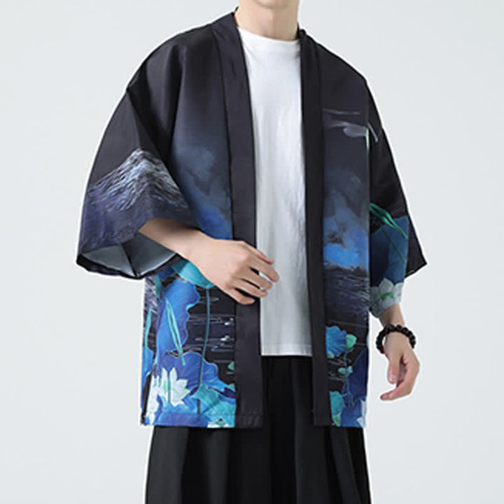 Buddha Stones 夏物カジュアル ヴィンテージ 鶴柄 メンズ着物 - image 38