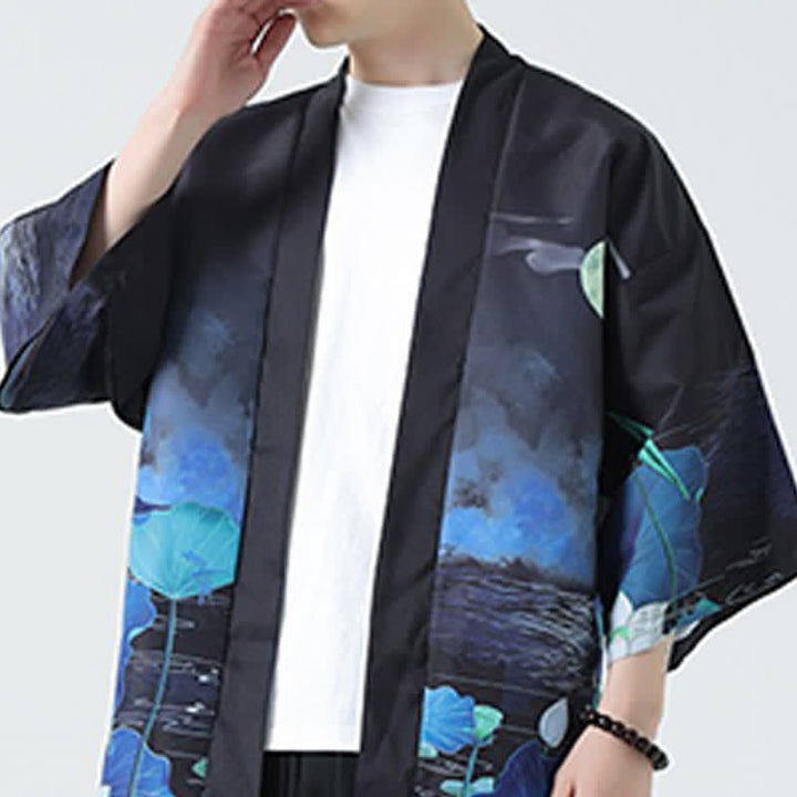 Buddha Stones 夏物カジュアル ヴィンテージ 鶴柄 メンズ着物 - image 40