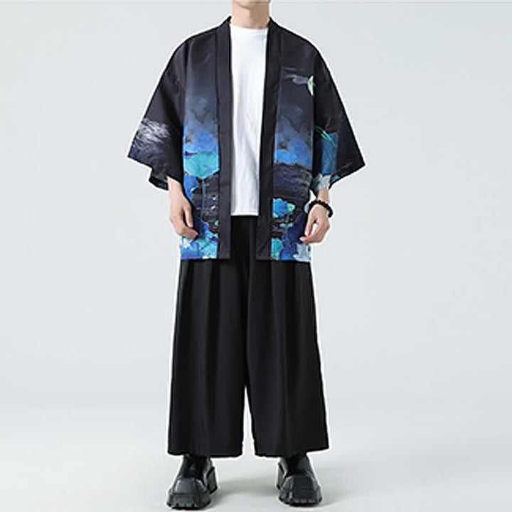 Buddha Stones 夏物カジュアル ヴィンテージ 鶴柄 メンズ着物 - image 42