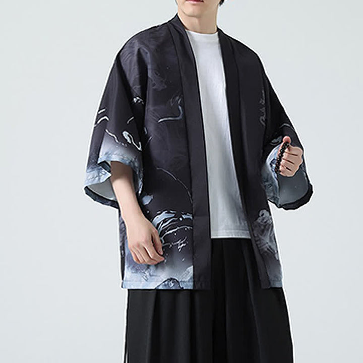 Buddha Stones 夏物カジュアル ヴィンテージ 鶴柄 メンズ着物 - image 15