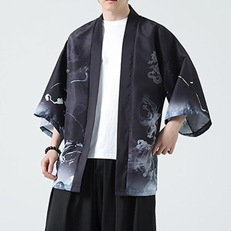 Buddha Stones 夏物カジュアル ヴィンテージ 鶴柄 メンズ着物 - image 14