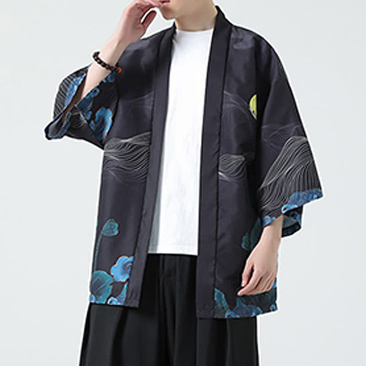 Buddha Stones 夏物カジュアル ヴィンテージ 鶴柄 メンズ着物 - image 36