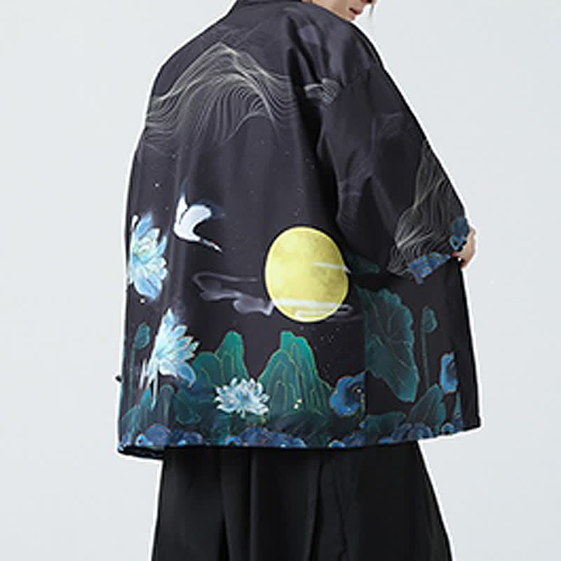 Buddha Stones 夏物カジュアル ヴィンテージ 鶴柄 メンズ着物 - image 33