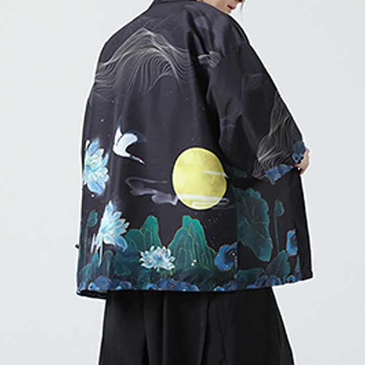 Buddha Stones 夏物カジュアル ヴィンテージ 鶴柄 メンズ着物 - image 33