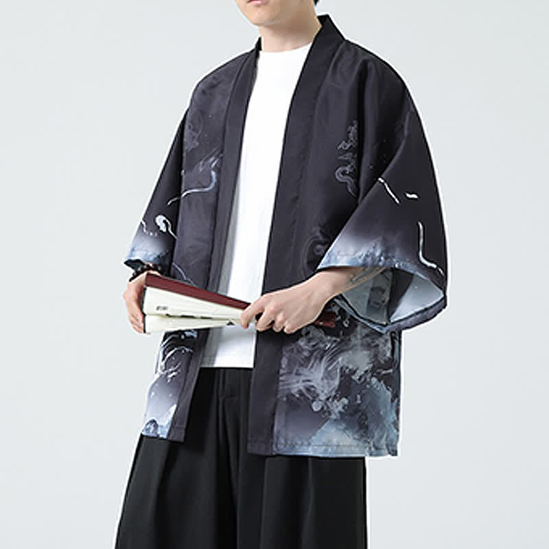 Buddha Stones 夏物カジュアル ヴィンテージ 鶴柄 メンズ着物 - image 12