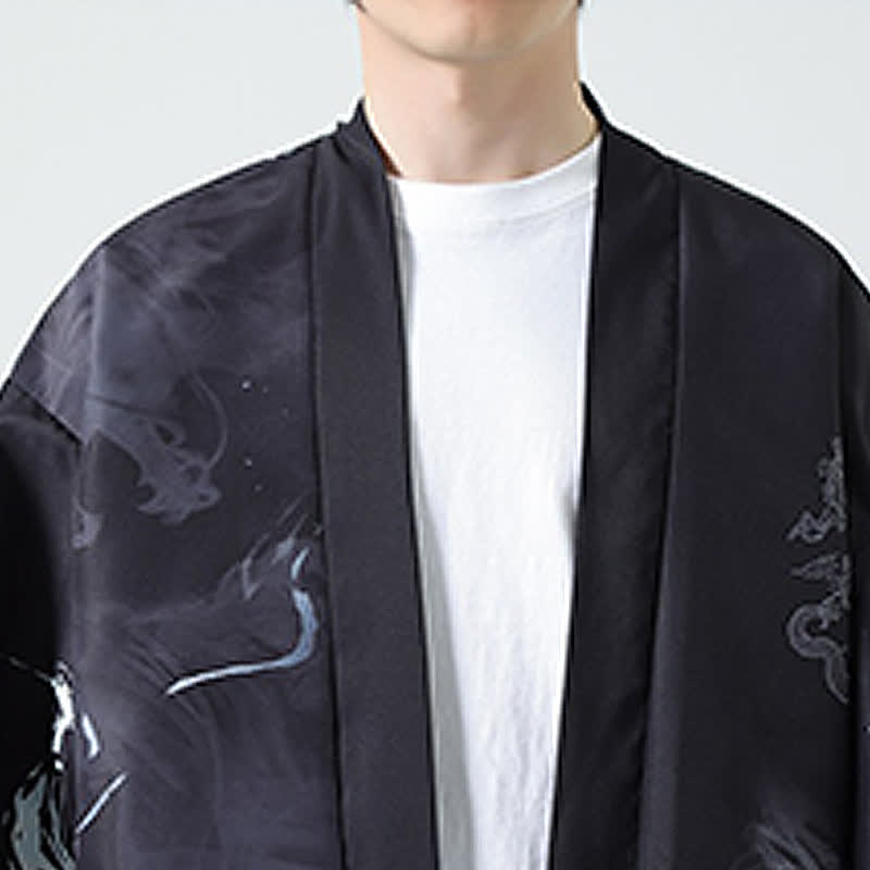 Buddha Stones 夏物カジュアル ヴィンテージ 鶴柄 メンズ着物 - image 19