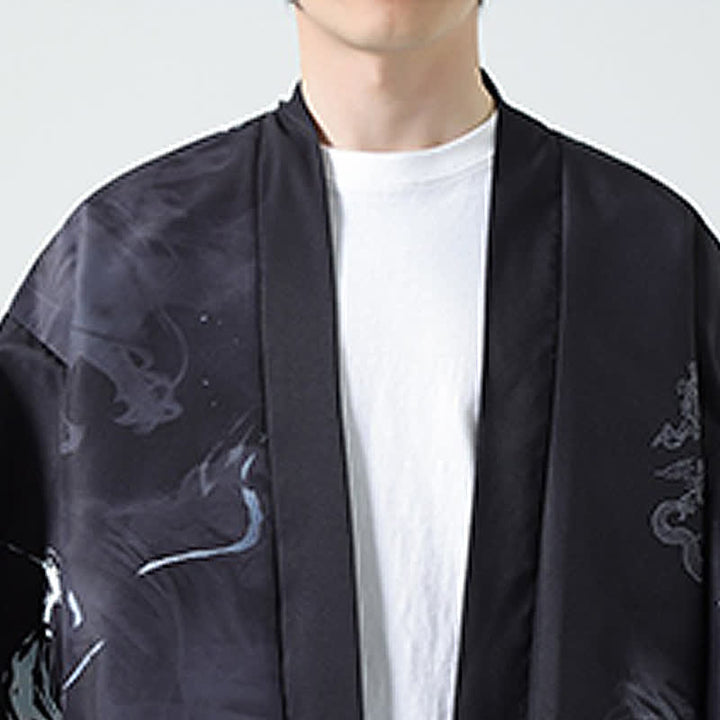 Buddha Stones 夏物カジュアル ヴィンテージ 鶴柄 メンズ着物 - image 19