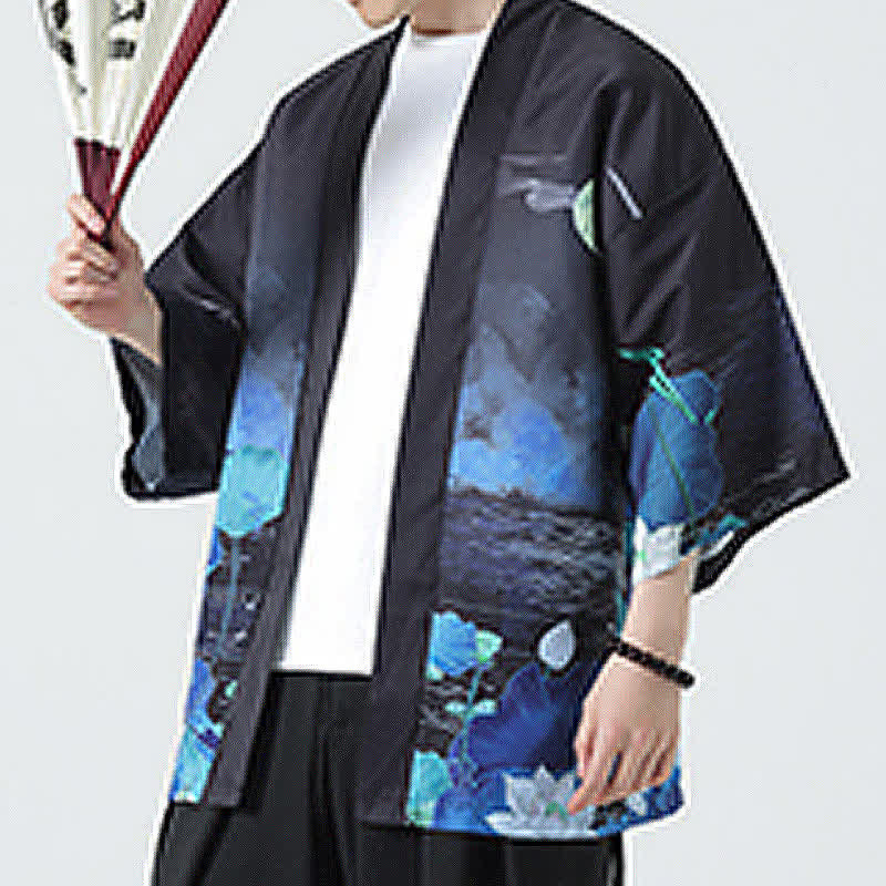 Buddha Stones 夏物カジュアル ヴィンテージ 鶴柄 メンズ着物 - image 45