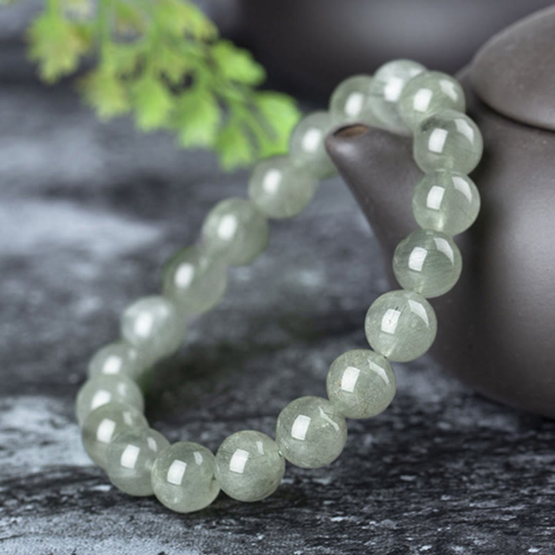 Buddha Stones天然グリーンクリスタル 祝福開運財運ブレスレット - image 3