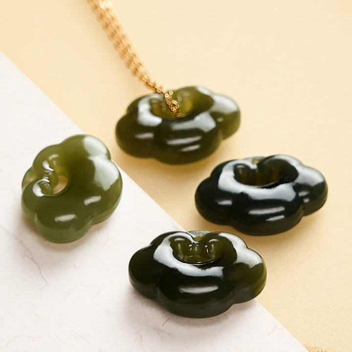 Buddha Stones 翡翠の縁起の良い雲のロック幸運ヴィンテージペンダントネックレス - image 5