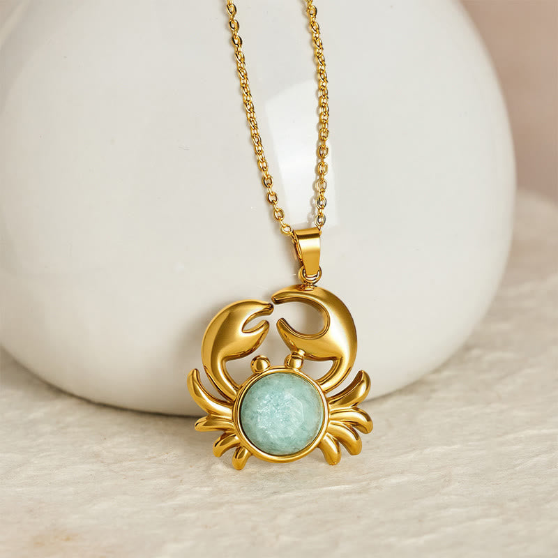 Buddha Stones 金メッキのアメジスト製カニモチーフのインナーピースネックレス - image 13
